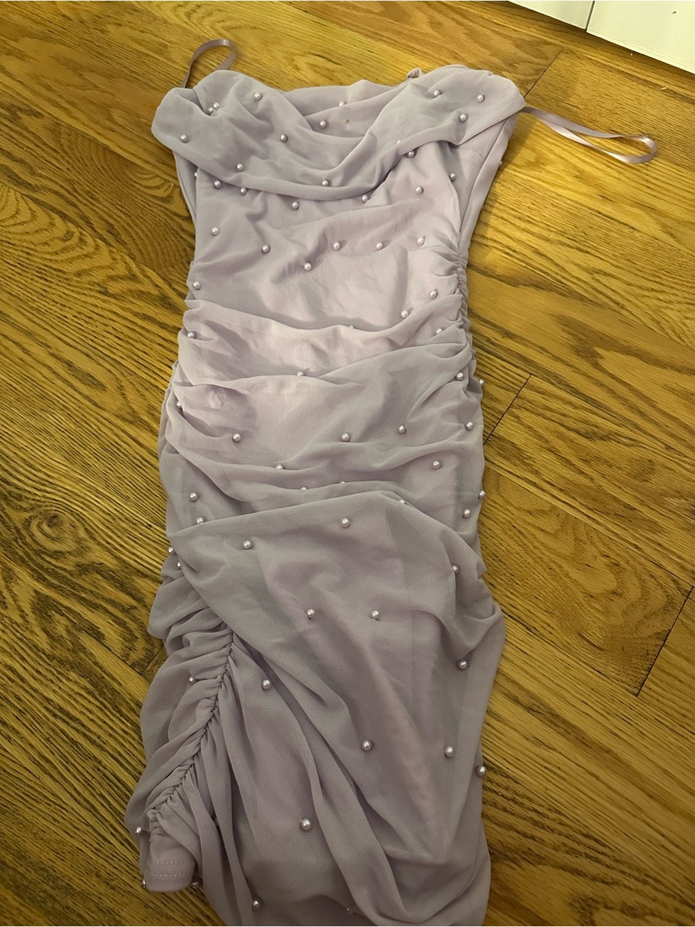 Windsor Lilac Pearl-Embellished Midi Dress